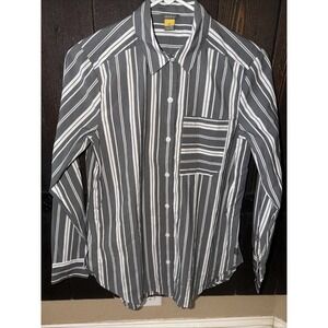eddie bauer Striped Long Sleeve Button Up Size Xs Front Pocket I